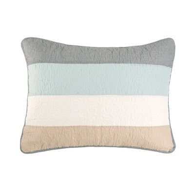 Twin White Cotton Reversible Nautical Sham Set