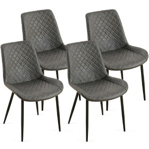 NicBex Mid-Century Modern Dining Chairs,Faux Leather Armless Chairs with Metal Legs for Kitchen,Living Room - 1 of 4