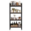 KTMBDW 4-Tier Metal Storage Rack, Shelving Unit with X Side Frames, Bakers Rack, Kitchen Organizers Storage for Entryway, Living Room, Bathroom, Black - 3 of 4