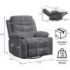 Recliner Chair, Oversized Manual Reclining Rocking Chair, 360 Swivel with Cup Holder, Massage and Heat Recliner, Single Sofa Chairs - 2 of 4