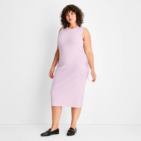 Cotton dress with side ties - Woman