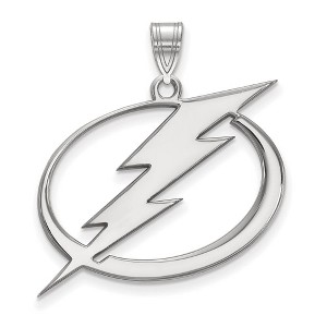 Black Bow Jewelry Sterling Silver Tampa Bay Lightning NHL Extra Large Pendant - 1 of 3