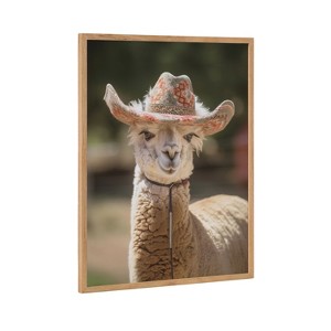 Kate & Laurel All Things Decor 16"x20" Gallery Boho Llama Alpaca Western Cowgirl Hat Print by The Creative Bunch Studio Natural - 1 of 4