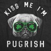 Mens Kiss Me Im Pugrish T Shirt Funny Saint Patricks Day Pug Green Clover Tee - Crazy Dog Men's T Shirt - image 2 of 4