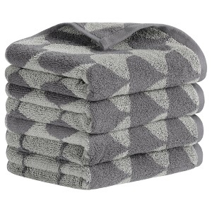 REGALWOVEN Bathroom Hand Face Gym Spa Cotton Geometric Absorbent Soft Decorative Hand Towel 13" x 29" - 1 of 4