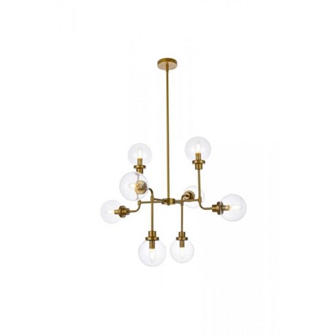 Elegant Lighting Hanson 8 lights pendant in brass with clear shade - image 1 of 4