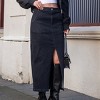 Women's Sleek Dark Daring Front Slit Denim Maxi Skirt - Cupshe - 4 of 4