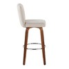 Henry 30" Contemporary Fixed-Height Swivel Barstool with Fabric and Wood Legs, Set of 2 - 3 of 4