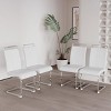 SEVOBAL Dining Chairs Set of 4 High Back PU Faux Leather Side Chairs with C-Shaped Metal Legs for Dining Room, White, 22.44"*17.12"*38.58" - 3 of 4