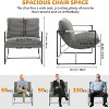 Sling Accent Chair for Living Room,Modern Metal Framed Cozy Armchair,Upholstered Chairs with Shredded Foam Cushioning, Lounge Chair, Dark Grey - 2 of 4