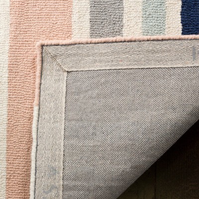 Ivory Multi Stripe Hand-Tufted Wool Kids Rug 4' x 6'