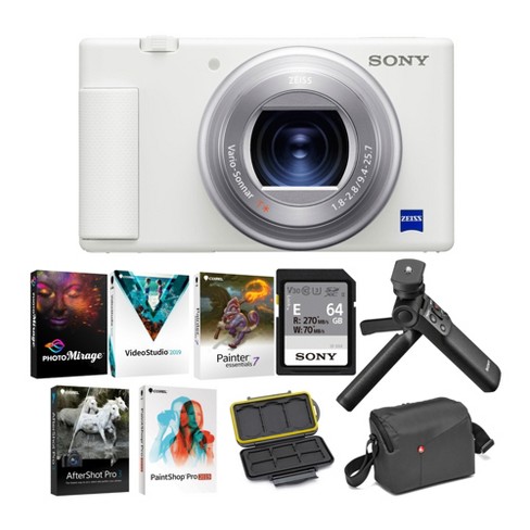 Sony ZV-1 Camera for Content Creators and Vloggers (White) Vlogger Bundle