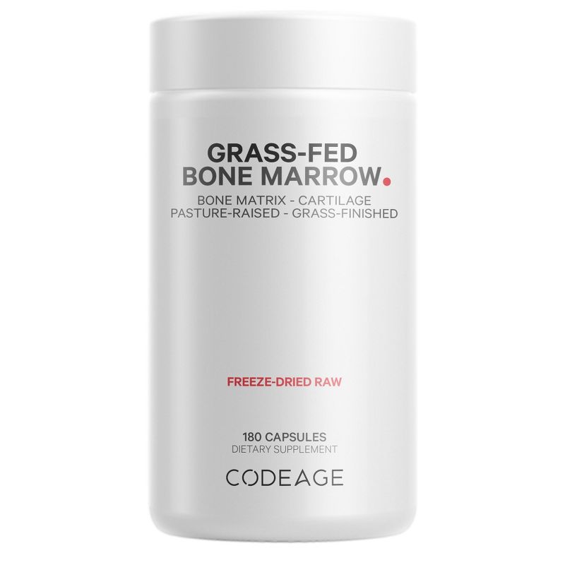 Codeage Grass-Fed Bone Marrow, Freeze Dried, Non-Defatted, Desiccated - 180ct, 1 of 10