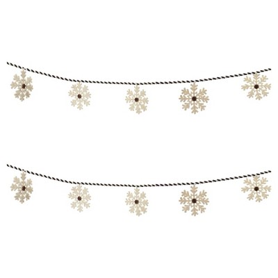 Fabric Snowflake Garland (Set of 2)
