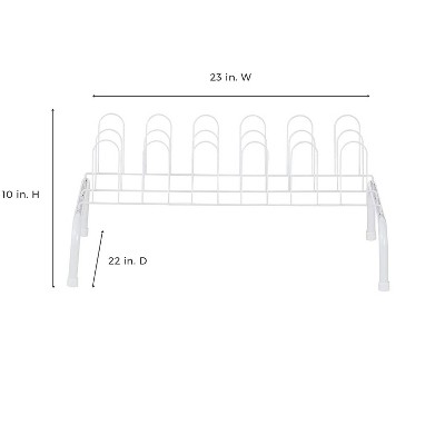 White Metal 9 Pair Freestanding Shoe Rack Organizer, 2 Pack