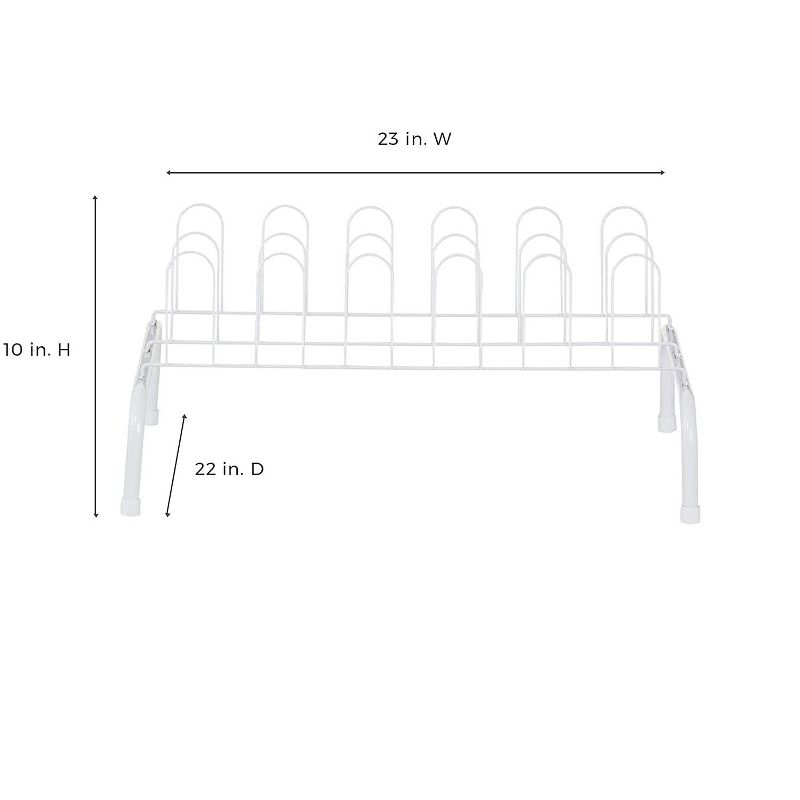 ClosetMaid 1039 Heavy Duty Lightweight 9 Pair Freestanding Wire Shoe Rack Organizer for Closet, White, 4 of 6