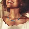 Ross-Simons Pink and Tonal Blue Chalcedony Necklace in 18kt Gold Over Sterling - 2 of 3