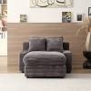 VASIP Modern Beige Sleeper Sofa Bed - Luxury Corduroy Upholstery Couch with Chaise | Convertible Daybed for Living Room - 3 of 4