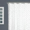 LunaLulinlk Dots Fabric Shower Curtain, Silver and White - 2 of 4