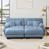 Cloud Couch Sleeper Sofa with 2 Ottomans,Chenille 2 Seater sofa with 2 Lumbar pillows and 2 throw pillows for Living Room-Tanpinhause - 2 of 4