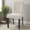 Mshliw Set of 4 Upholstered Dining Chairs with Tufted Back, Rubber Wood Legs, Linen Fabric, for Kitchen or Dining Room - 4 of 4