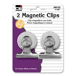 Charles Leonard Magnetic Spring Clips, 1.25", 2 Per Pack (Case of 20) - 1 of 1