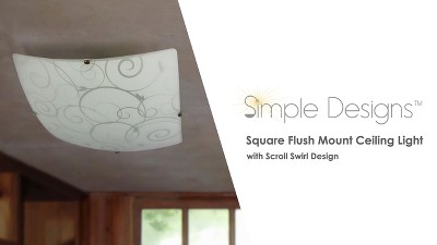 Elegant Swirl Glass 10" Flush Mount Ceiling Light in White