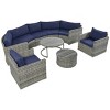 Nestfair 9pc Wicker Patio Conversation Sofa Set with Cushions and Coffee Table - 3 of 4