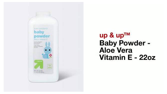 Baby Powder - Aloe Vera Vitamin E - 22oz - up &#38; up&#8482;, 2 of 5, play video