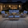 Belord Outdoor All Weather Wicker Patio Furniture Set, 7 Pieces Brown Wicker Patio Furniture Sofa Set with Propane Firepit Table - 3 of 4