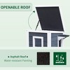SKYONE 2-Story Fir Wood Cat Shelter with Escape Doors, Weatherproof Asphalt Roof, Openable Top & - 4 of 4