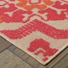 Captiv8e Designs Costa Mixed Pile Floral Medallions Sand/Pink Indoor/Outdoor Rug - 4 of 4