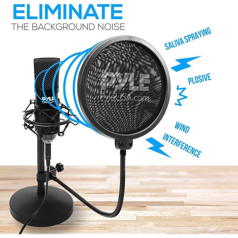 Pyle USB Microphone Podcast Recording Kit - Black, 4 of 11