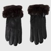 Alpine Swiss Womens Leather Dressy Gloves Faux Fur Trim Cuff Thermal Lining - 2 of 4