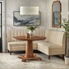 Lifestorey 4pc Kerrington Channel Back Banquette Dining Set Walnut/Cream: Linen-Look Fabric, Pedestal Table - 2 of 4