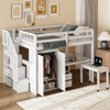 RISOKEYS Full Size Loft Bed - Bed with Stairs, Bookshelf, Drawers, Desk & Wardrobe, Space-Saving Multifunctional Furniture for Kids & Teens - 3 of 4