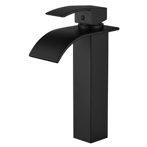 SUMERAIN Matte Black Vessel Sink Faucet Single Hole Faucet, 304 Stainless Steel Bathroom Sink Faucet - 1 of 4