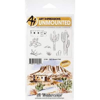 Art Impressions Watercolor Cling Rubber Stamps-WC Desert