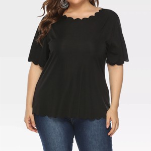 Womens Tops Basic Tee Shirts Summer Loose Fit Plus Size T-Shirts - 1 of 4