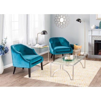 Zenn 16'' Clear Tempered Glass and Stainless Steel End Table