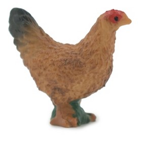 Collectible Wildlife Gifts | Bird, Chicken, Hen, Rhode Island Red, High Quality, Hand Painted, Rubber, Model,  Toy, Gift, 1 1/4" CH653 BB169 - 1 of 4