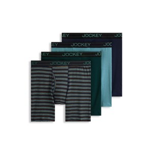 Jockey Men's Lightweight Cotton Blend 7" Long Leg Boxer Brief - 4 Pack - 1 of 4