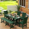 WestinTrends 6 Piece Outdoor Patio Dining Set Outdoor Table and Bench Chair Set - 2 of 4