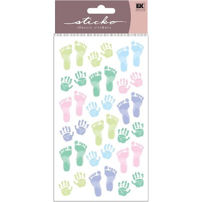 Sticko Stickers - Baby Prints, Mixed Pastel, 18pcs