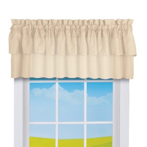 Collections Etc Semi-Sheer Tiered Rod Pocket Window Valance Valance Cream - 1 of 3