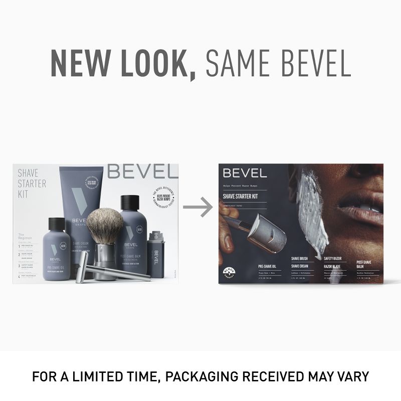 BEVEL Men&#39;s Shave Kit - Safety Razor and Brush, Shave Cream, Pre Shave Oil, Post Shave Balm, 40 Blades - 6ct, 4 of 15
