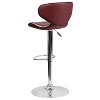 Emma and Oliver 2 Pack Contemporary Cozy Mid-Back Vinyl Adjustable Height Barstool with Chrome Base - 3 of 4