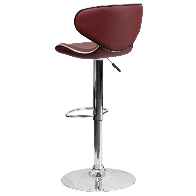 Emma and Oliver 2 Pack Contemporary Cozy Mid-Back Vinyl Adjustable Height Barstool with Chrome Base, 3 of 7