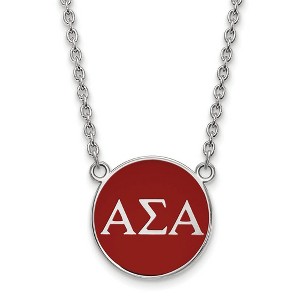 Black Bow Jewelry Sterling Silver Alpha Sigma Alpha Greek Life Necklace 18 Inch - 1 of 4