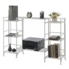 Breighton Home 32.5" Xtra Storage 3 Tier Folding Metal Shelves with Set of 2 Extension Shelves in White - 3 of 4